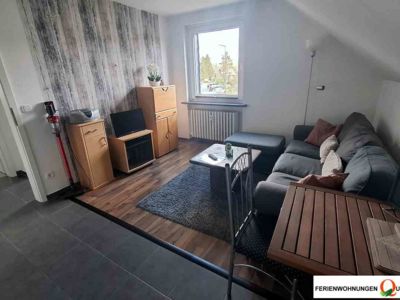 Der Wohnraum der sehr günstigen Ferienwohnung für 2 Personen in Altenau im Oberharz. Für alle Unternehmungen im Harz geeignet.